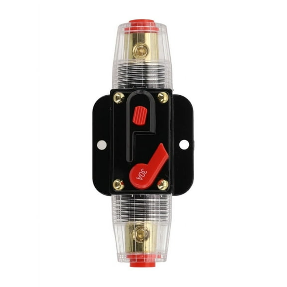30A Inline Circuit Breaker Resettable 12-24V Fuse Holder For Overload Protection