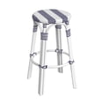 thumbnail image 2 of Butler Specialty Company Tobias Round Rattan 30" Bar Stool - White & Navy Stripe, 2 of 8