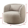 thumbnail image 3 of 34" Wide Taupe Bouclé Swivel Barrel Accent Chairs, Set of 2 with Pillow, Modern Upholstered, 3 of 10