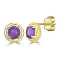 thumbnail image 2 of Gemistry 0.89 Ct Round Amethyst Earrings in Sterling Silver, 2 of 5