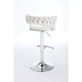 thumbnail image 5 of Bar Stools Of 2 In Cream, Base With Footrest, Adjustable Height, Velvet Seat, Swivel For Style Cream (2), Metal Base, Comfortable And Stylish Seating Various Venues, 5 of 7