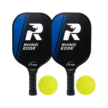 UPC: 0710858032213 | Champion Sports EDGESET100 Rhino Pickleball Edge 100 2 Player Set – Black & Blue