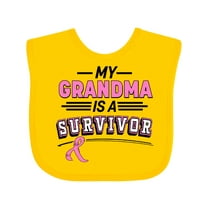 Inktastic My Grandma is a Survivor Breast Cancer Awareness Boys or Girls Baby Bib