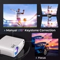 thumbnail image 6 of IM Beauty VIDOKA Native 1080P Mini Projector with WiFi and Bluetooth, Upgrade 9200L HD, BL-48 , white, 6 of 8