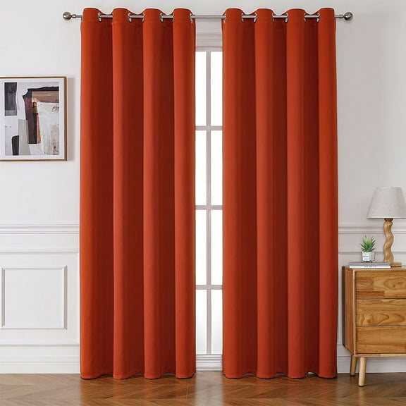 XmhyTop orange Curtains for Bedroom,150*250cm 1 slice, Window Curtains with Grommet Top, Easy to Install Drapes - Premium Polyester Window Blackout Curtains for Bedroom & Home Decor