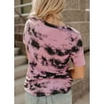 thumbnail image 4 of Womens Striped Color Block Short Sleeve Causal Blouses T Shirts Tops, 4 of 6