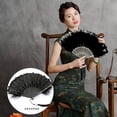 thumbnail image 4 of Foldable Feather Fan Handheld Chinese Vintage Style Hand Held Folding Fans for Party Wedding Dancing Decoration, 4 of 7