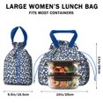 thumbnail image 5 of Paw Print Dog Bone Drawstring Lunch Bag Women - Drawstring Lunch Bag Insulated for Work Office - Stain-Resistant Large Lunchbags for Women with Multi-Pockets, 5 of 6