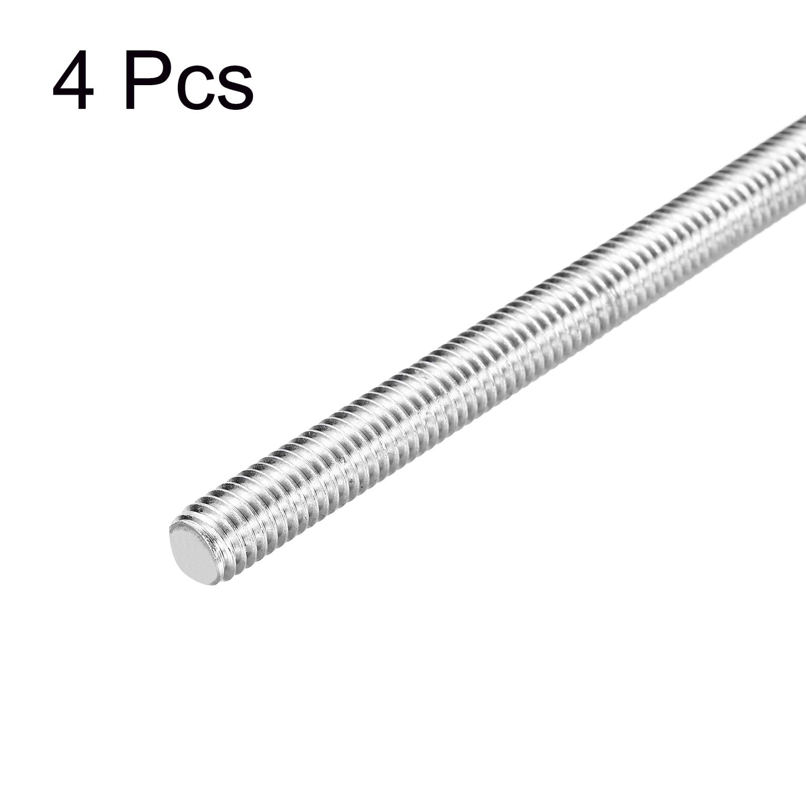 Uxcell Fully Threaded Rod 3/8"-16 UNC Pitch 304 Stainless Steel Right Hand 12" 4Pcs