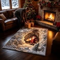 thumbnail image 6 of KKOUHVY 3D Christmas Area Rug, Quilted Non-Slip Print Area Rug with Santa & Reindeer, Indoor Winter Xmas Holiday Decorations for Living Room Bedroom, 6 of 7