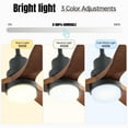 thumbnail image 4 of "Sofucor 52"" Ceiling Fan with Lights, Remote Control, Reversible Noiseless Motor, 3 Walnut Wooden Blades", 4 of 11