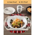 thumbnail image 3 of 15 Inch Round Placemats Set of 4, Red Truck Christmas Non Slip Heat Insulation PP Table Mats, Red Black Plaid Xmas Tree Rustic Washable Place Mats for Kitchen Dining Party Table Decor, 3 of 7