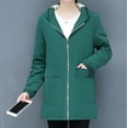 thumbnail image 2 of IROINNID Women's Winter Warm Jacket Solid Color Long Sleeve Warm Pocket Quilted Coat Jacket Winter Zipper Outerwear, Green, 2 of 7