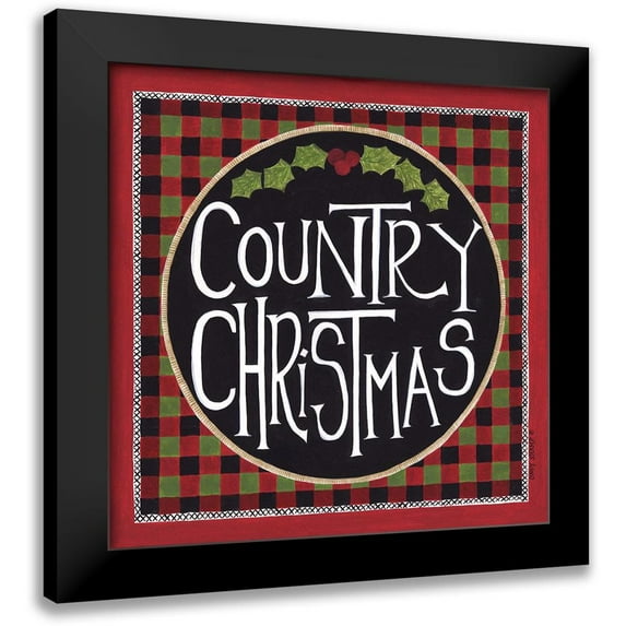 Shamp, Cindy 20x20 Black Modern Framed Museum Art Print Titled - Country Christmas