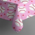 thumbnail image 5 of Pink Baseballs Pattern Rectangle Tablecloth 60"x120",Waterproof Polyester Rectangle Table Cloth, Wipeable Spillproof Polyester Tablecloth for Dining, Camping, Indoor and Outdoor, 5 of 6