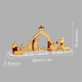 thumbnail image 3 of Lilixerw Gold Nativity Scene Figurine, Acrylic Mirror Tabletop Manger Decor with Angel Shepherds on Clear Base for Christmas Home Decorations, 3 of 7