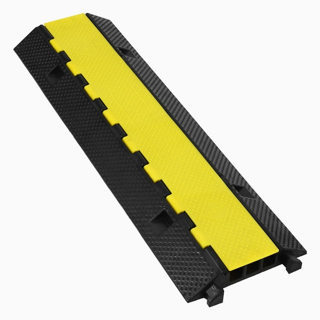 Yiwa Rampe de Fil de Protection, Couverture de Câble en Caoutchouc Durable pour Circulation, Allée, Charge d'Axe de 11 000 lbs