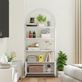 thumbnail image 2 of HOMCOM 4-Tier Shelving Unit with Cabinet for Living Room, Office, White, 2 of 10