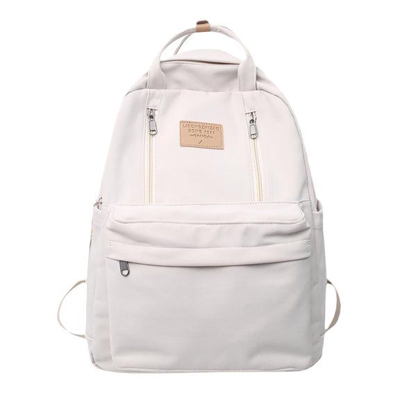 Otqutp Women and Men Bag Female College Students Simple Senior Sense High Travel Junior High Travel Students Large Capacity Backpack Computer Backpack(White,One Size)