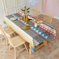 thumbnail image 5 of Bright Tribal Striped Pattern Rectangle Tablecloth 60"x120",Waterproof Polyester Rectangle Table Cloth, Wipeable Spillproof Polyester Tablecloth for Dining, Camping, Indoor and Outdoor, 5 of 6