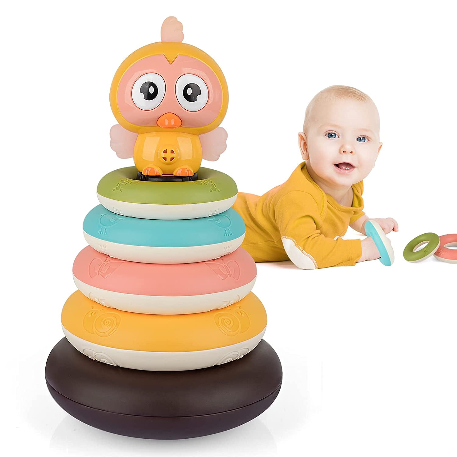 Vanmor 7 PCS Baby Stacking Toys, Baby Toys 6 to 12 Months Montessori