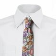 thumbnail image 2 of Floral Necktie, Retro Flowers and Curls, Dress Tie, 3.7", Multicolor, by Ambesonne, 2 of 3
