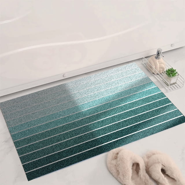 Alfombra de entrada de poliéster absorbente | Alfombra antideslizante para baño y aseo | Alfombra decorativa de fácil mantenimiento para el hogar, la cocina y la entrada.