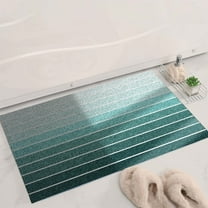 Matoen Blue Striped Rug - 16"x24" Front Door Mat Outdoor, Welcome Mats Rug Outdoor, Washable Front Porch Rug Layered Doormats for Front Patio Farmhouse Entryway Kitchen Laundry Room