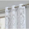 thumbnail image 2 of Lisa Knitted Lace Curtain Medallion Design with Scalloped Bottom (38" W x 108" L, White), 2 of 3