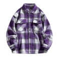 thumbnail image 3 of Gmluru Men's Winter Oversize Plaid Jacket Solid Color Zipper Pockets Long Sleeve Coat Outwear Plus Size, 3 of 5