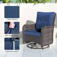 thumbnail image 6 of Gotland 10 Piece Steel Splash-proof Outdoor Conversation Sets with Table and Chairs, Navy Blue, 6 of 9