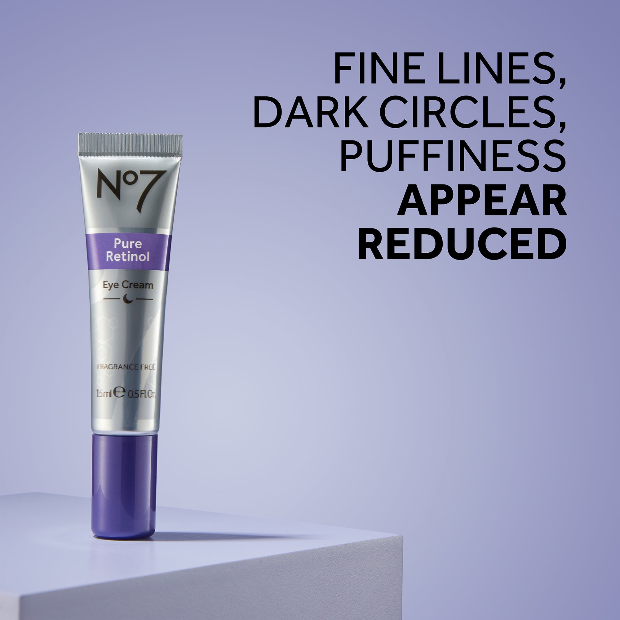 No7 Pure Retinol Eye Cream with Collagen Peptides & Shea Butter, Fragrance Free, 0.5 oz