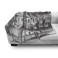 thumbnail image 3 of City Soft Flannel Fleece Blanket, Vintage Aged Drawing of Falkland Palace Scotland UK Nostalgic Times Print, Cozy Plush for Indoor and Outdoor Use, 70" x 90", Charcoal Grey and White, by Ambesonne, 3 of 6