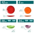 thumbnail image 4 of MALACASA 24-Piece dinnerware Set for 6, Stoneware dinner set plate, Multicolor, 4 of 8