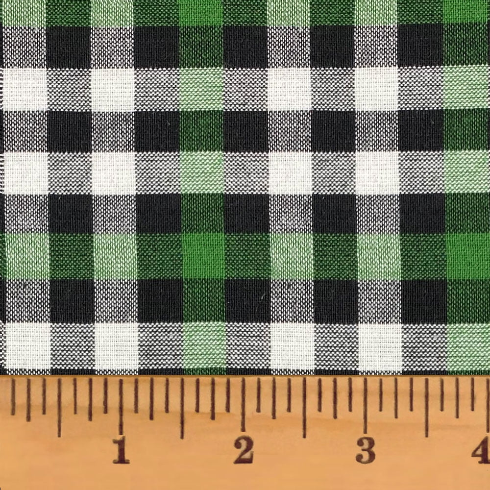 Mountain Lodge 5 Green Black White Plaid Homespun Cotton Fabric - Sold by the Yard - JCS Fabric