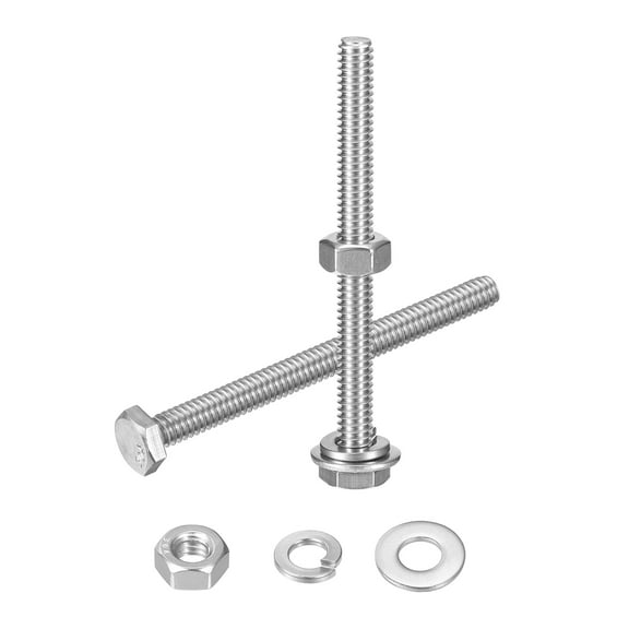 5 Set 1/4-20 x 3" Hex Head Bolts with 1/4" Nuts and Washers