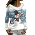 thumbnail image 7 of Women's Christmas Shirts Furry Collar Merry Christmas Tree Shirts Long Sleeve Xmas Holiday Party Tees Tops, 7 of 7