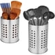 thumbnail image 1 of Juego de 2 soportes para utensilios de cocina, cesta organizadora de cubiertos de acero inoxidable, color plateado, 1 of 5