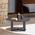 thumbnail image 2 of Armen Living Argiope Table Basse Ronde en Aluminium pour Patio Extérieur, Gris, 2 of 6