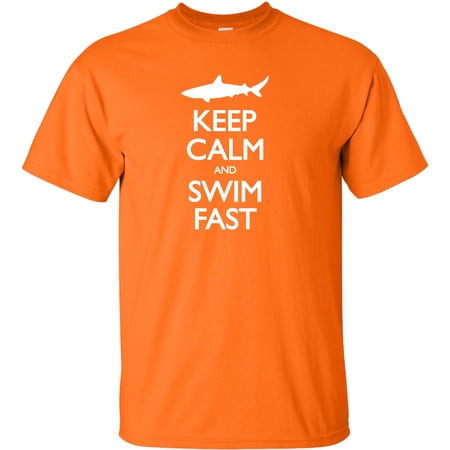 Youth Keep Calm And Swim Fast Funny Shark Lovers T-Shirt
