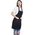 thumbnail image 4 of 12 Pack Bib Apron - Unisex Black Apron Bulk With 2 Roomy Pockets Machine Washable For Kitchen Crafting Bbq Drawing, 4 of 5