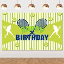 Tennis Theme Backdrop Tennis Birthday Party Decorations for Girls Green Yellow Tennis Happy Birthday Background Decor