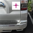 thumbnail image 2 of DistinctInk Custom Bumper Sticker - 10" x 10" Decorative Decal - White Background - #truestory - Cross - Christian - Hot Pink, 2 of 2