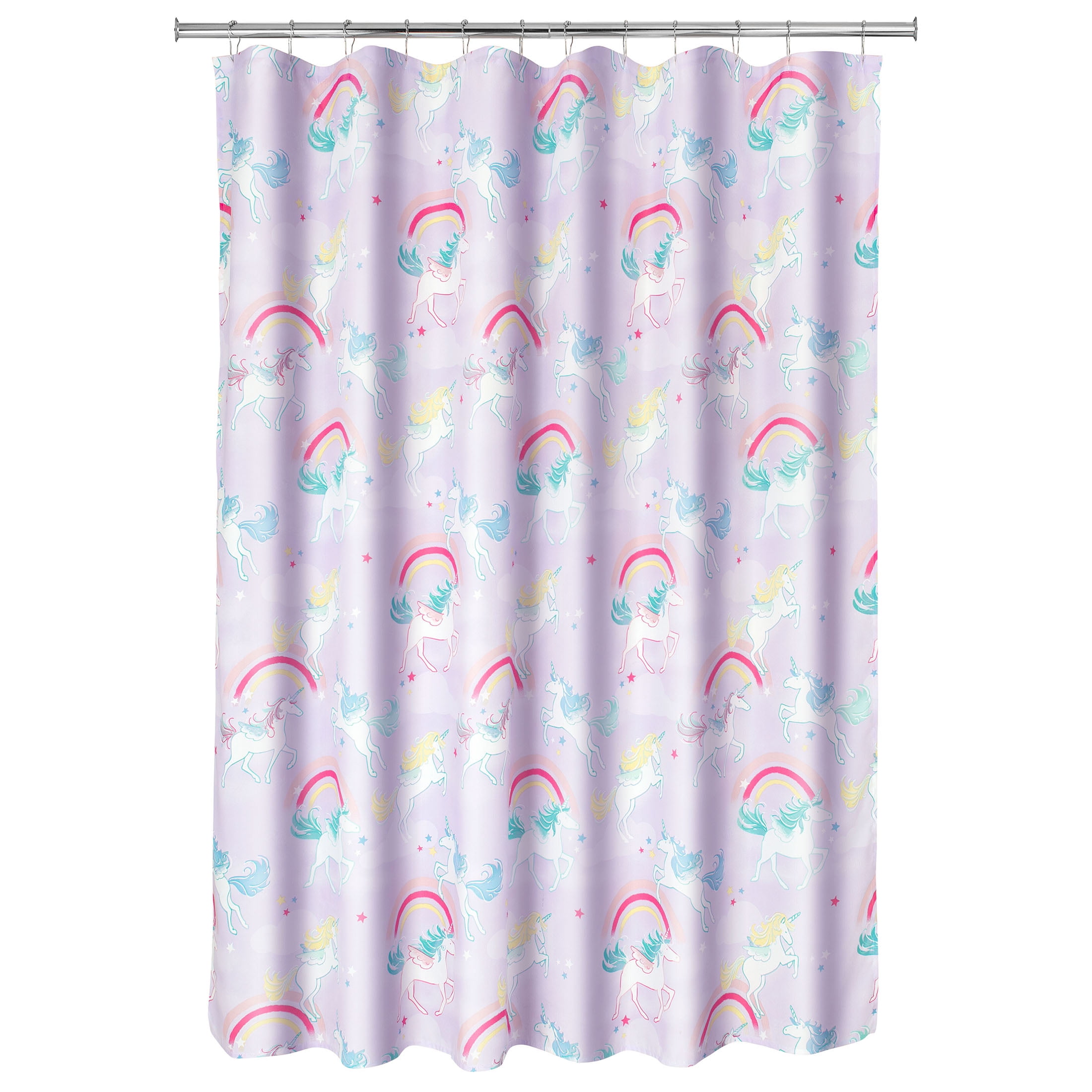 Unicorn Fabric Shower Curtain by Your Zone, Multi Print, 72" x 72"