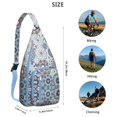 thumbnail image 3 of Color Block Sling Backpack - Abstract Geometric Crossbody Bag, Multi-Pocket Hiking Pack, 3 of 3