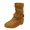 Yellow, variant on Women's Mid Calf Boots Fashion Slouchy Ruched Suede Round Toe Slip on Flats Ankle Booties Casual Winter