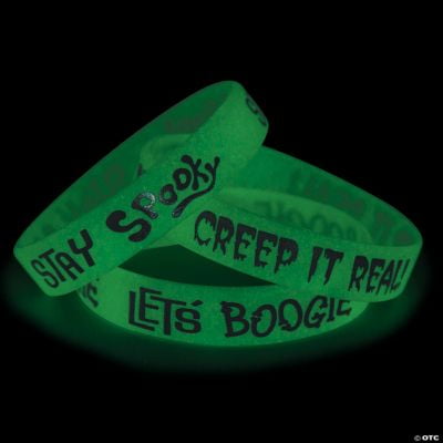 Halloween Glow Rubber Bracelets - Jewelry - 12 Pieces