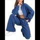 thumbnail image 3 of Conjunto de 2 Piezas para Mujer: Sudadera Informal de Larga con Cremallera y Pantalones Deportivos de Pierna Azul Real XXL, 3 of 9