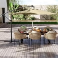 thumbnail image 4 of Bingirl 10FT Offset Umbrella with Cross Base with 360-degree and Rotation Infinite Tilt for Deck Pool Garden BackyardBeige, 4 of 7