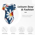 thumbnail image 4 of Rateoe Daisies With Ladybugs Printed Women Rash Guard Short Sleeve,Tummy control Swimsuit Surfing Swimsuit Bathing Suit Short-sleeved Onesie UPF 50+ -X-Large, 4 of 7
